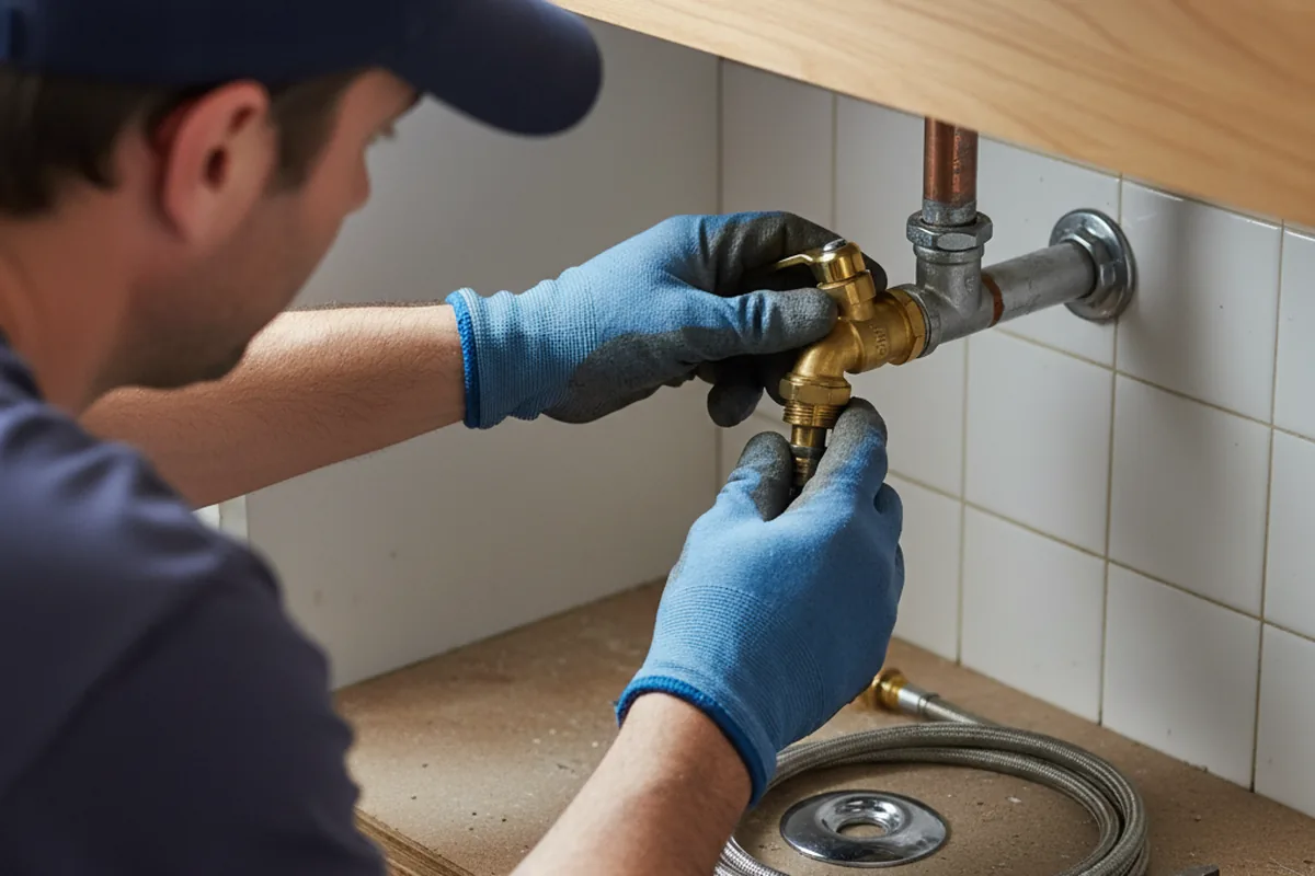 Shutoff valve and fitting work during Faucet and Fixture Repair in Norton